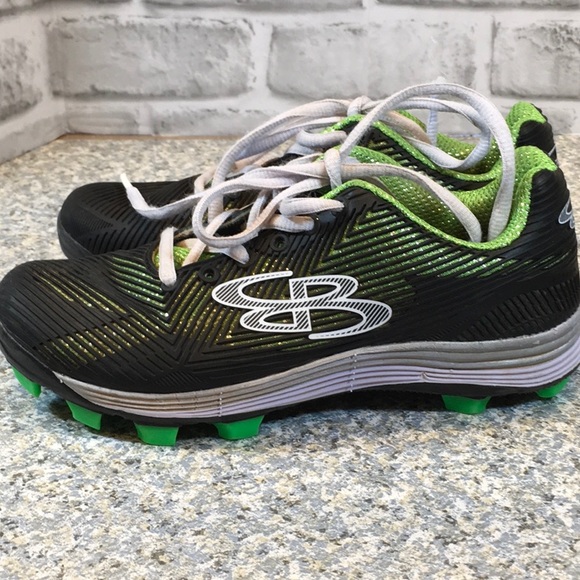 boombah Shoes Boombah Black Lime Green Kids Softball Baseball